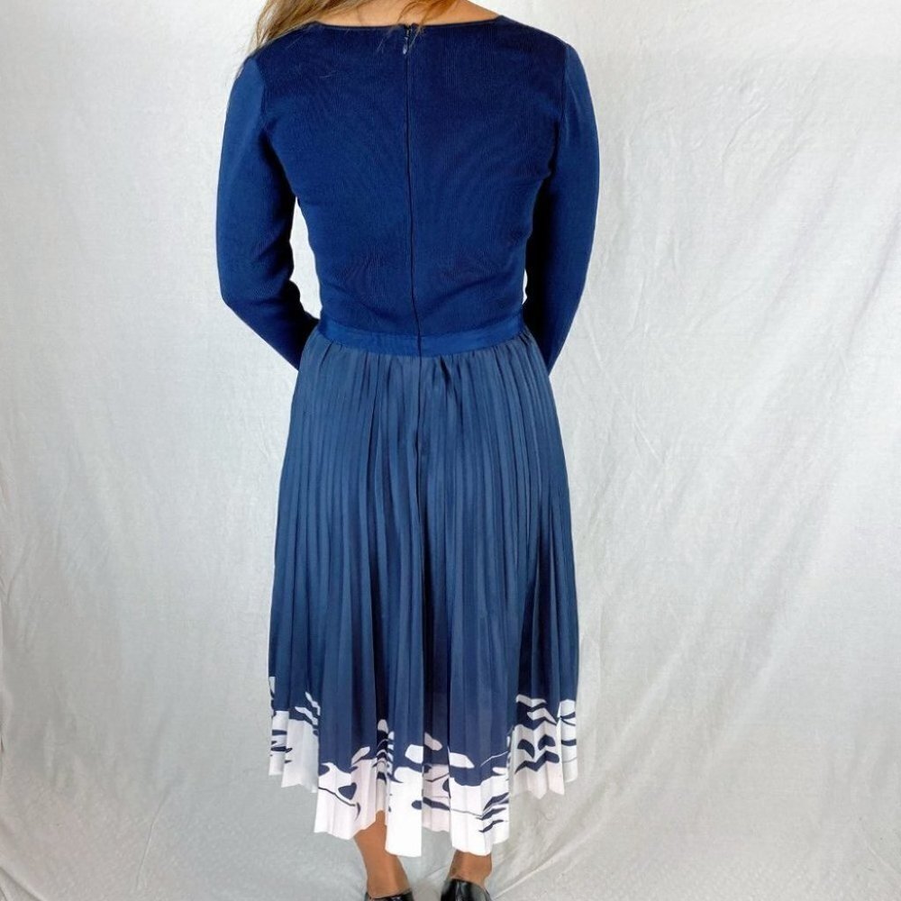 Sachin & Babi Blue Almeria Pleated Knit Midi Dress $495 - Picture 7 of 13